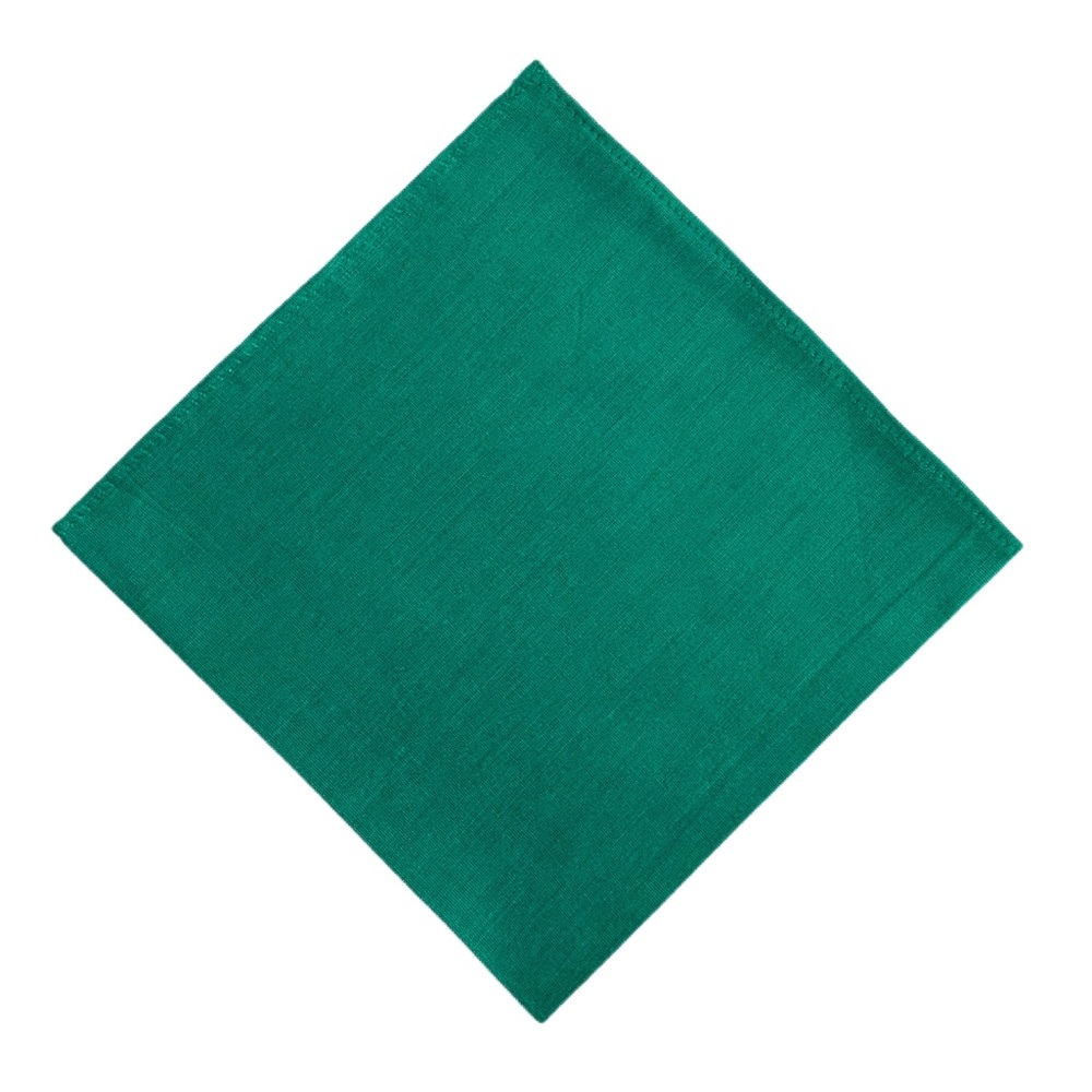 Bottle Green Silk Pocket Square Handkerchief